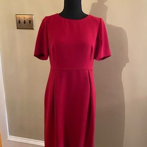 J Crew size 8 red wool crepe dress